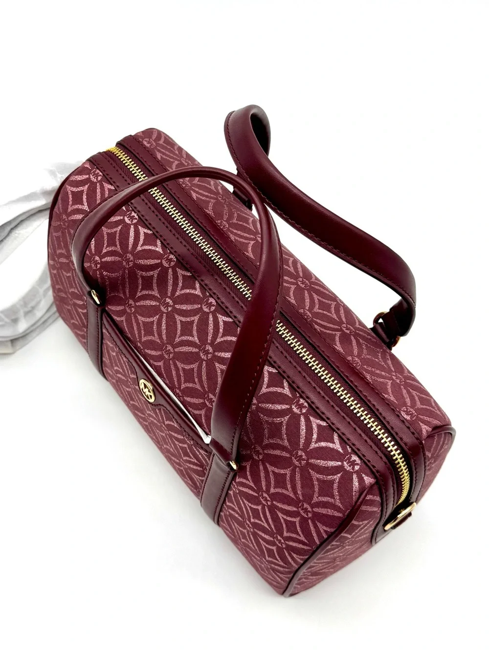 Michael Kors Medium Travel Duffle Satchel Bag Ox Blood Multi